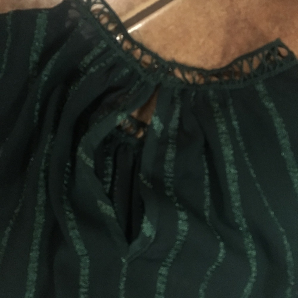 A’GACI Sheer Green Blouse - Picture 6 of 7